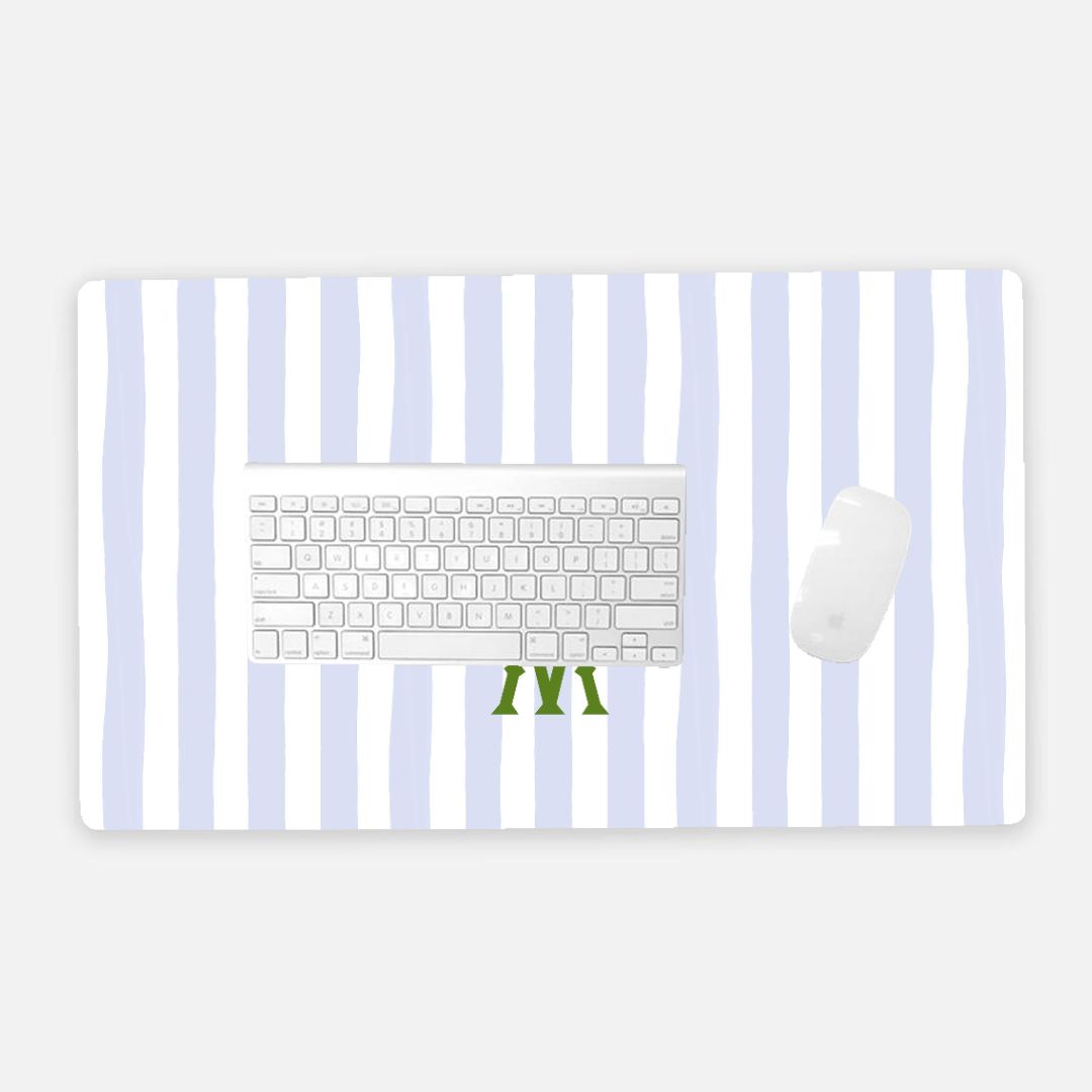 Seaside Stripes Monogrammed Desk Mat - Large (24" x 14")
