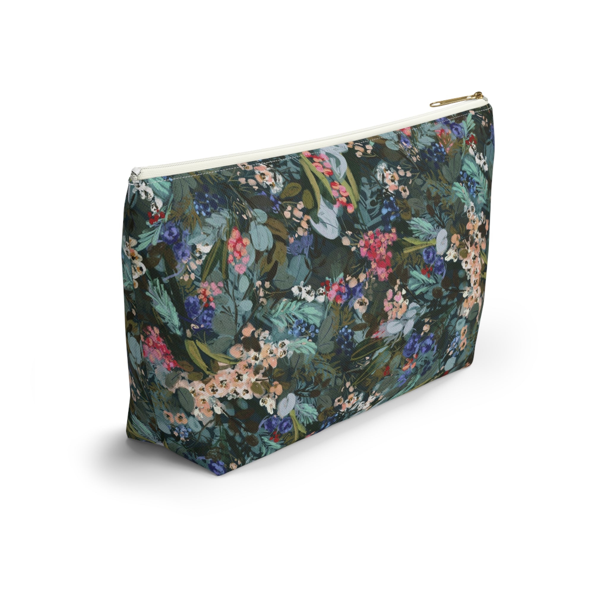 Winter Berry Striped Monogrammed Mahjong Tile Pouch