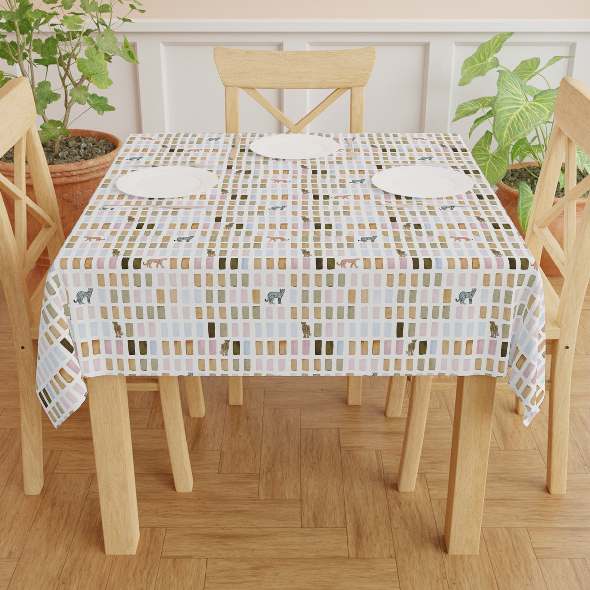 House Print Square Tablecloth (Polyester)