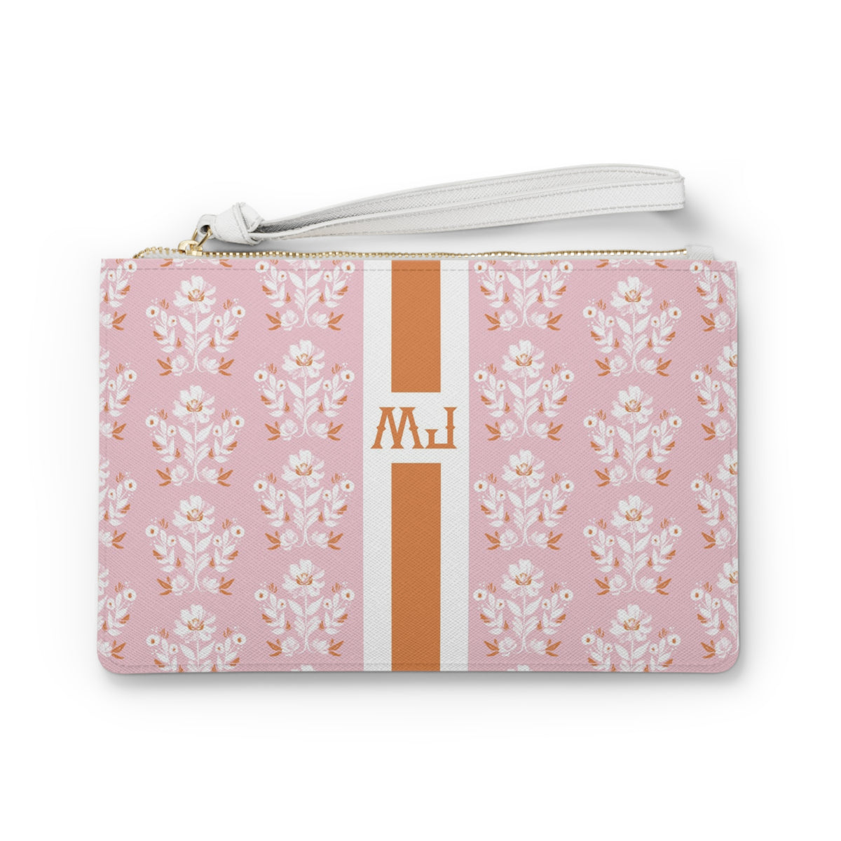 Evangeline (Pink) Striped Monogrammed Mahjong Card Pouch