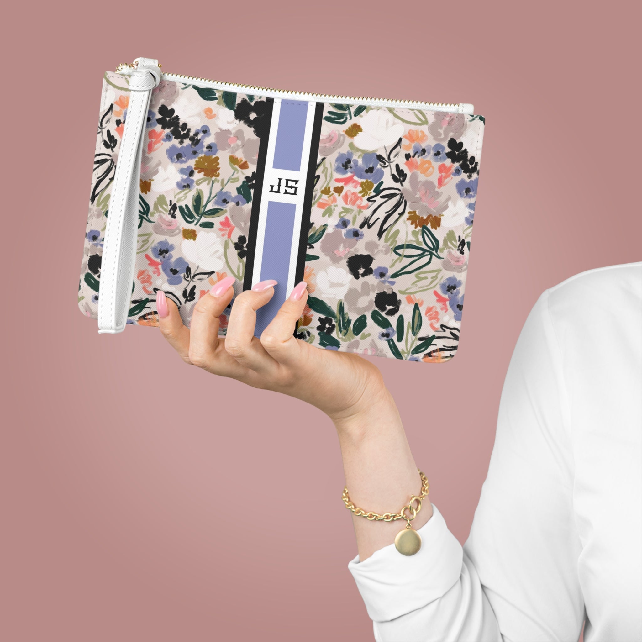 Quinn Striped Monogrammed Mahjong Card Holder