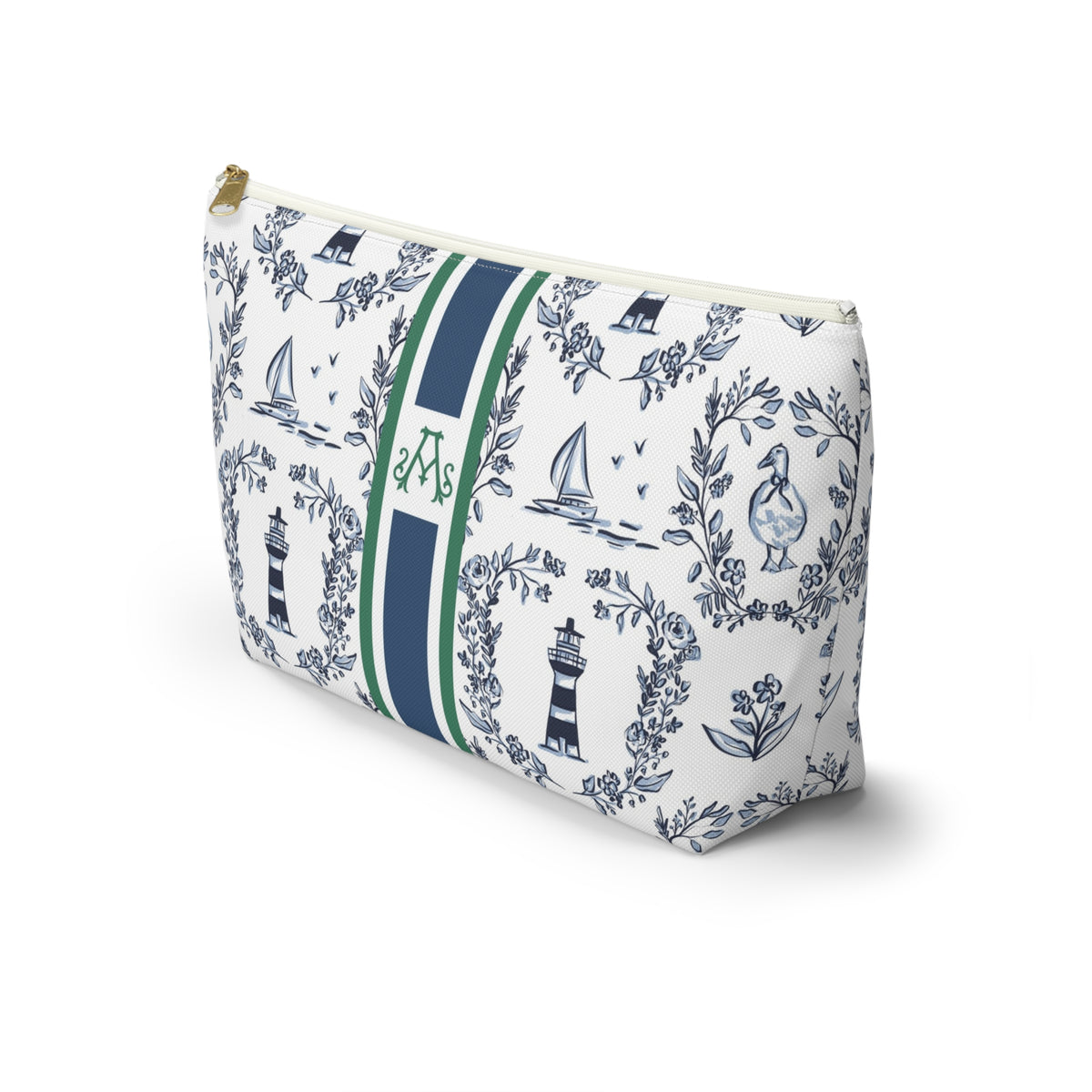 East Coast Summer Striped Monogrammed Pouch