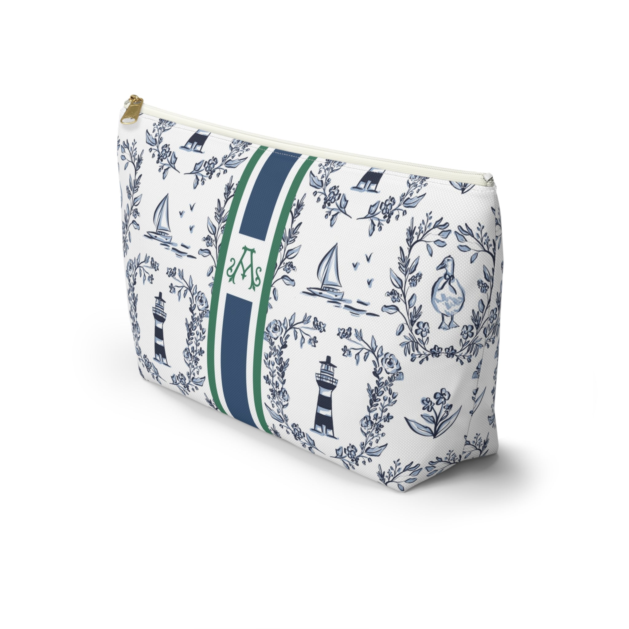 East Coast Summer Striped Monogrammed Pouch