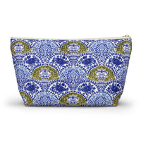 Chinoiserie Shrubs Striped Monogrammed Pouch