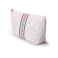 Palm Beach Pink Striped Monogrammed Pouch