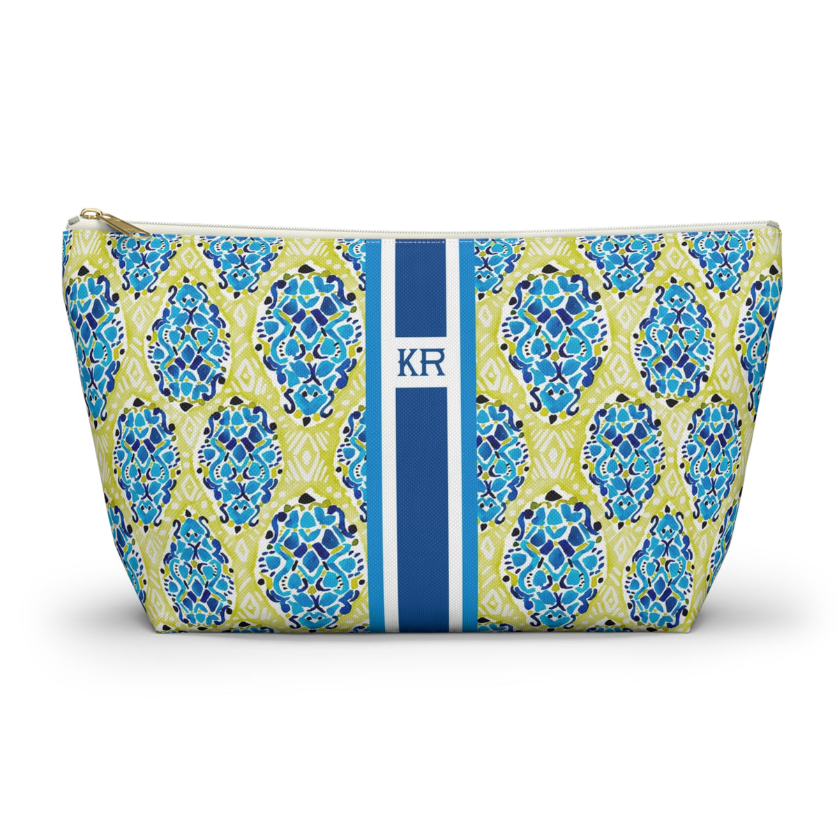 Boho Tropics Striped Monogrammed Pouch