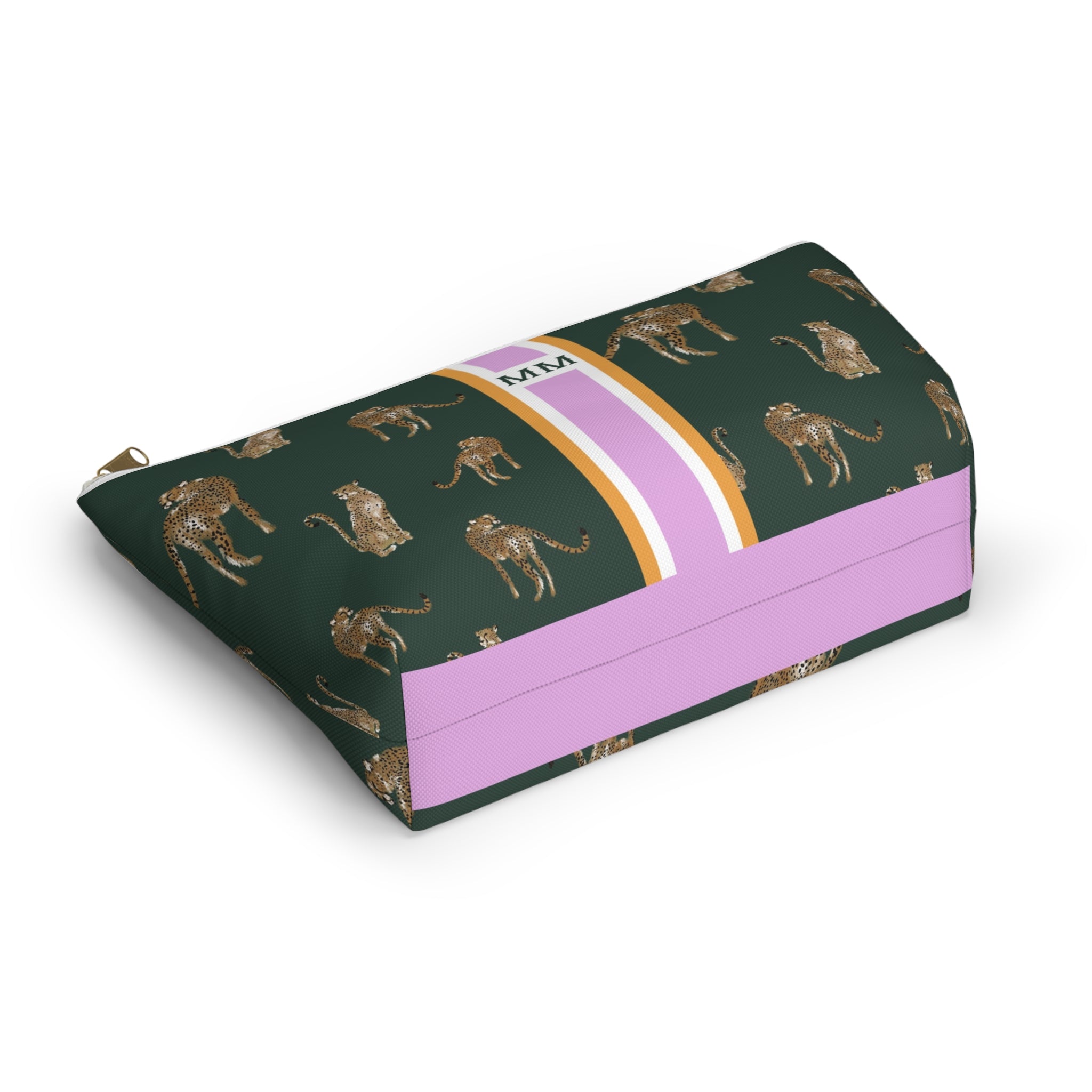 Cheetah Dance Striped Monogrammed Mahjong Tile Pouch