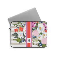 Veranda Striped Monogrammed Laptop Sleeve