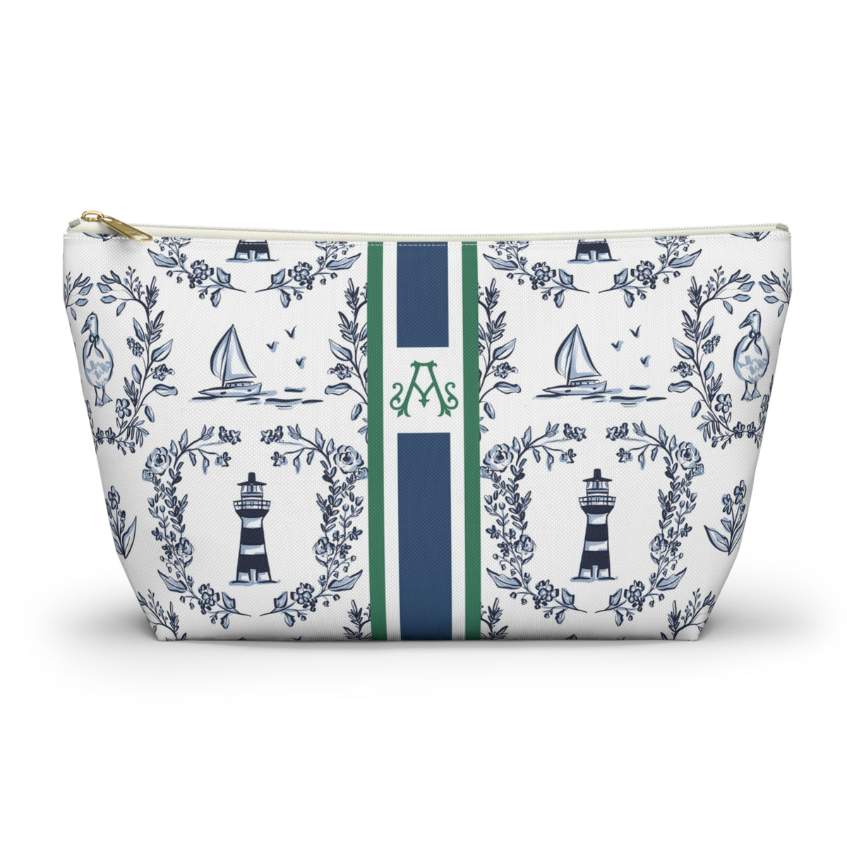 East Coast Summer Striped Monogrammed Pouch