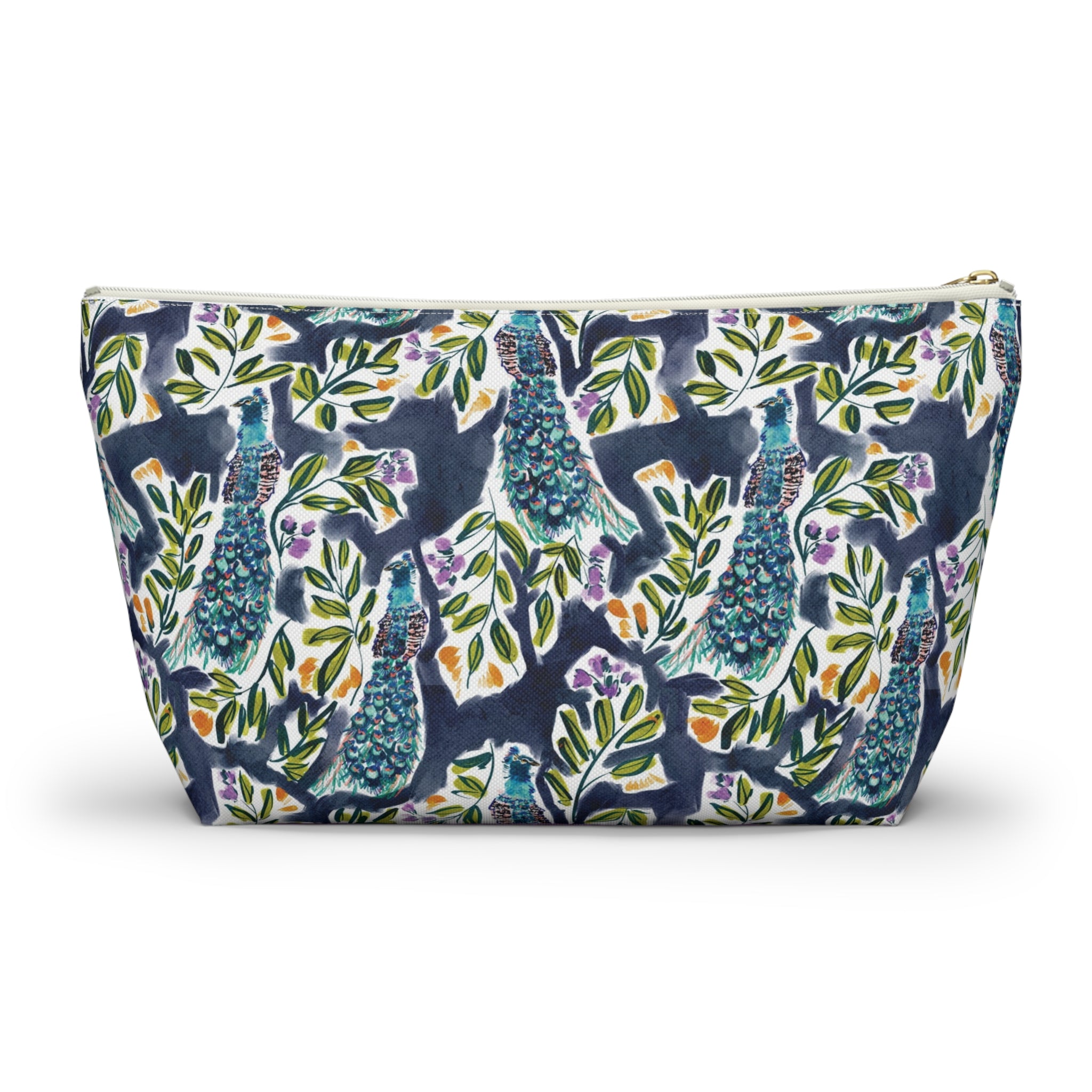 Peacock Garden Striped Monogrammed Mahjong Tile Pouch