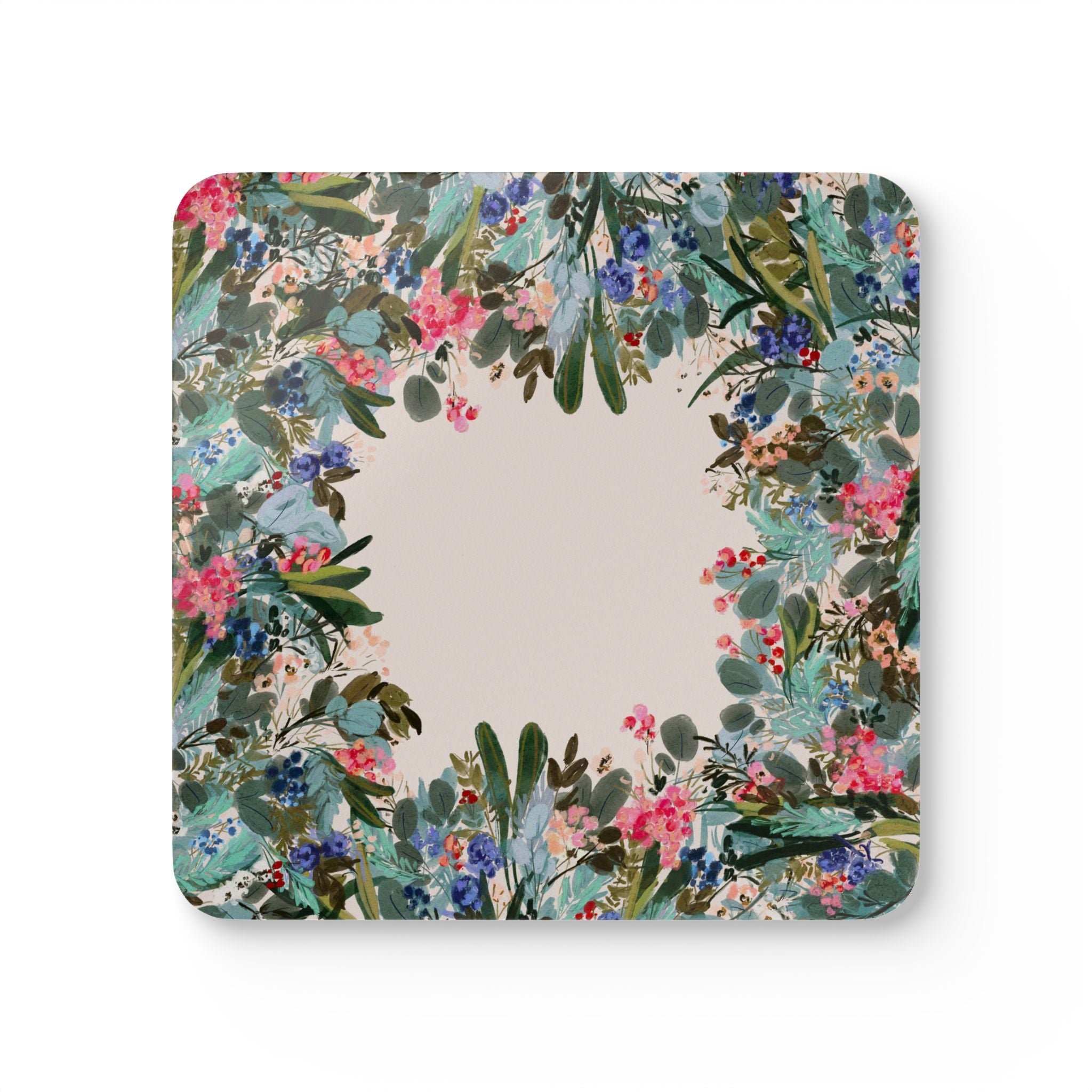 Winter Berry Mahjong Mat Art Coaster Set (Set of 4)