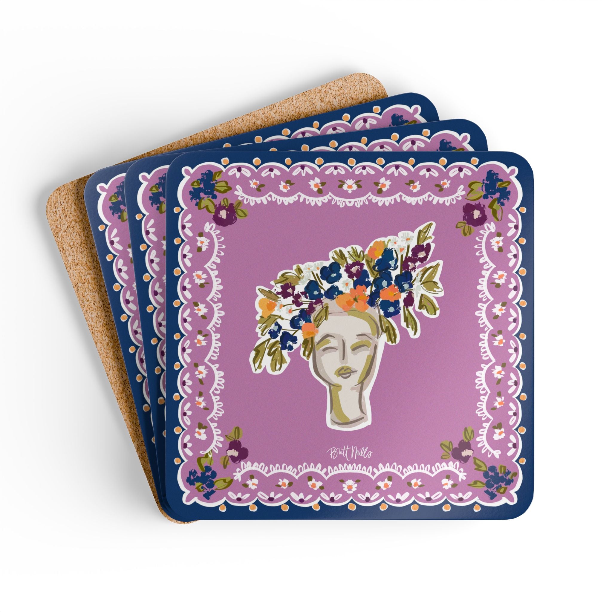 Tilly Mahjong Mat Art Coaster Set (Set of 4)