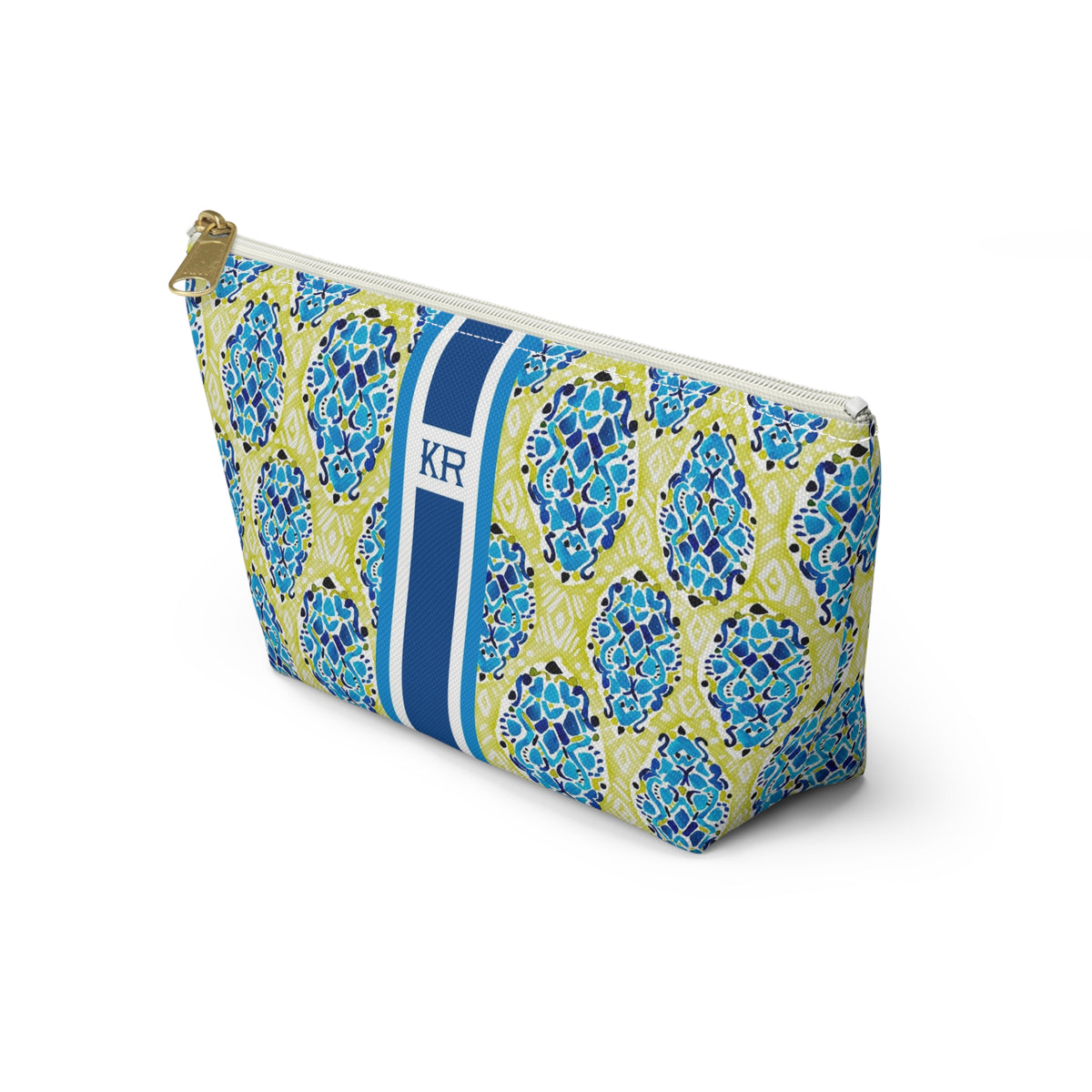 Boho Tropics Striped Monogrammed Pouch