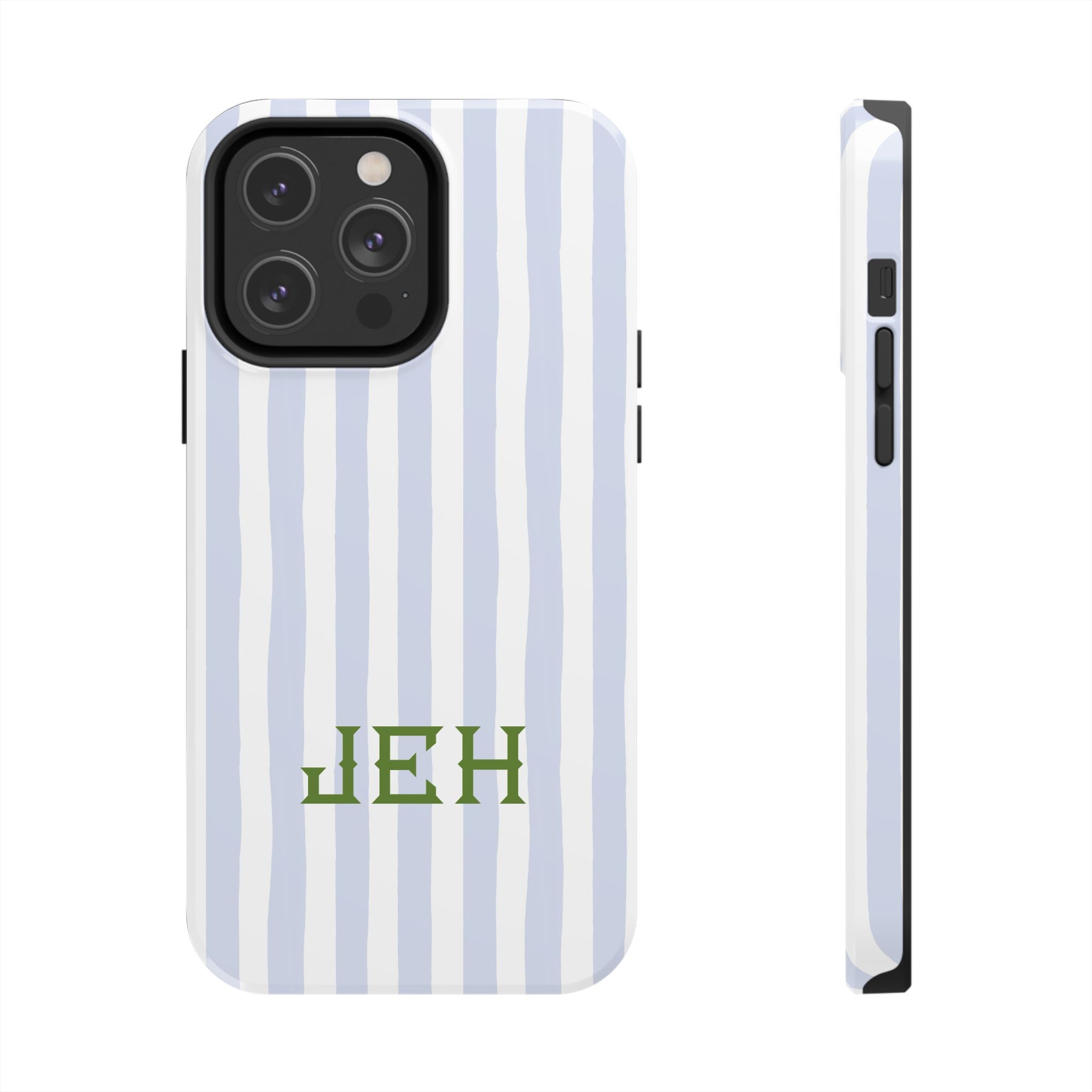 Seaside Stripes Monogrammed Tough Phone Case