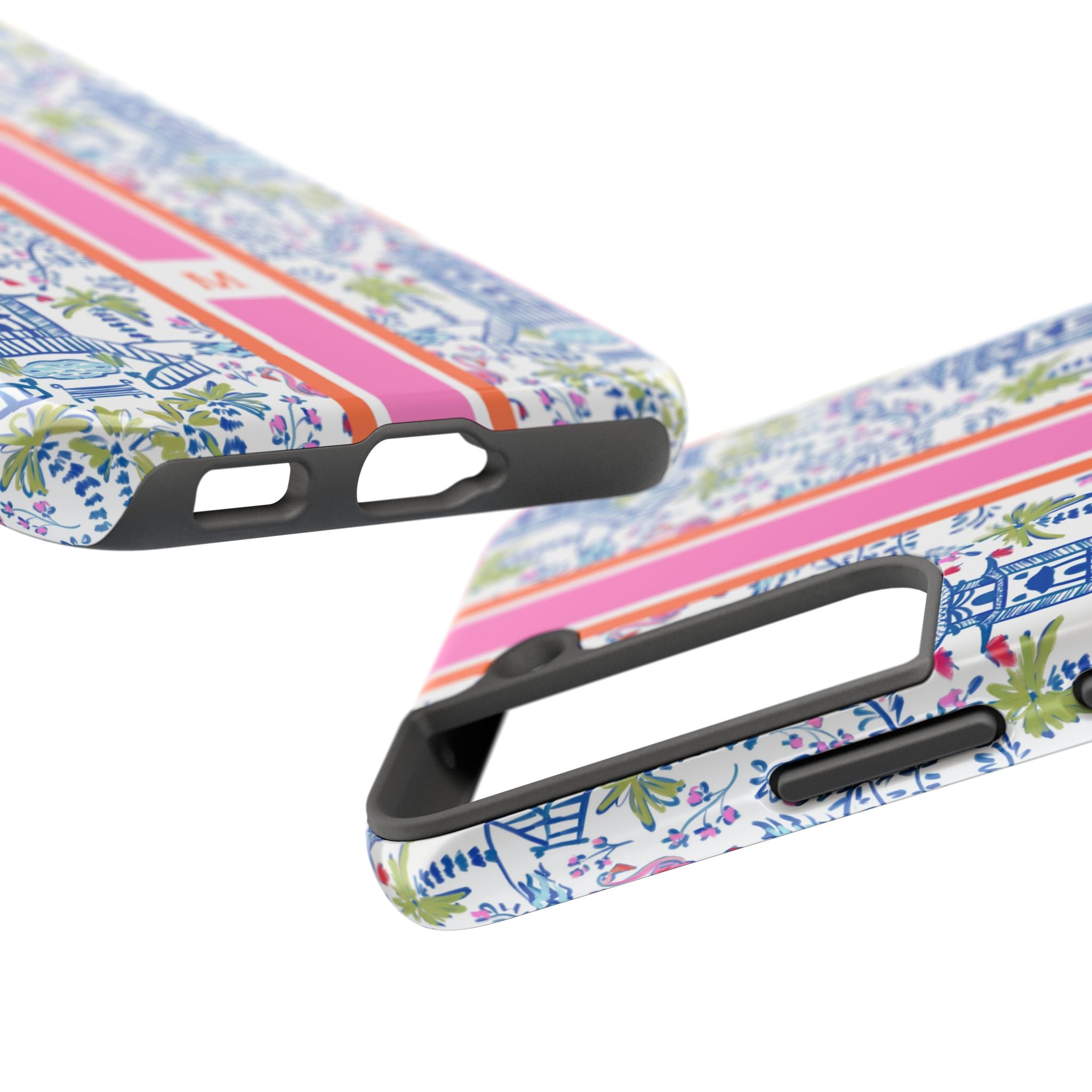 Colorful Chinoiserie Monogrammed Tough Phone Case
