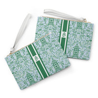 Chinoiserie Palms Striped Monogrammed Mahjong Card Holder