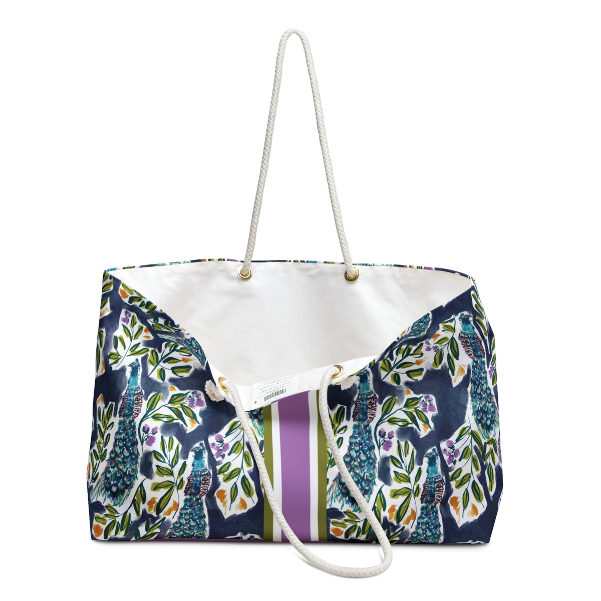 Peacock Striped Monogrammed Mahjong Bag