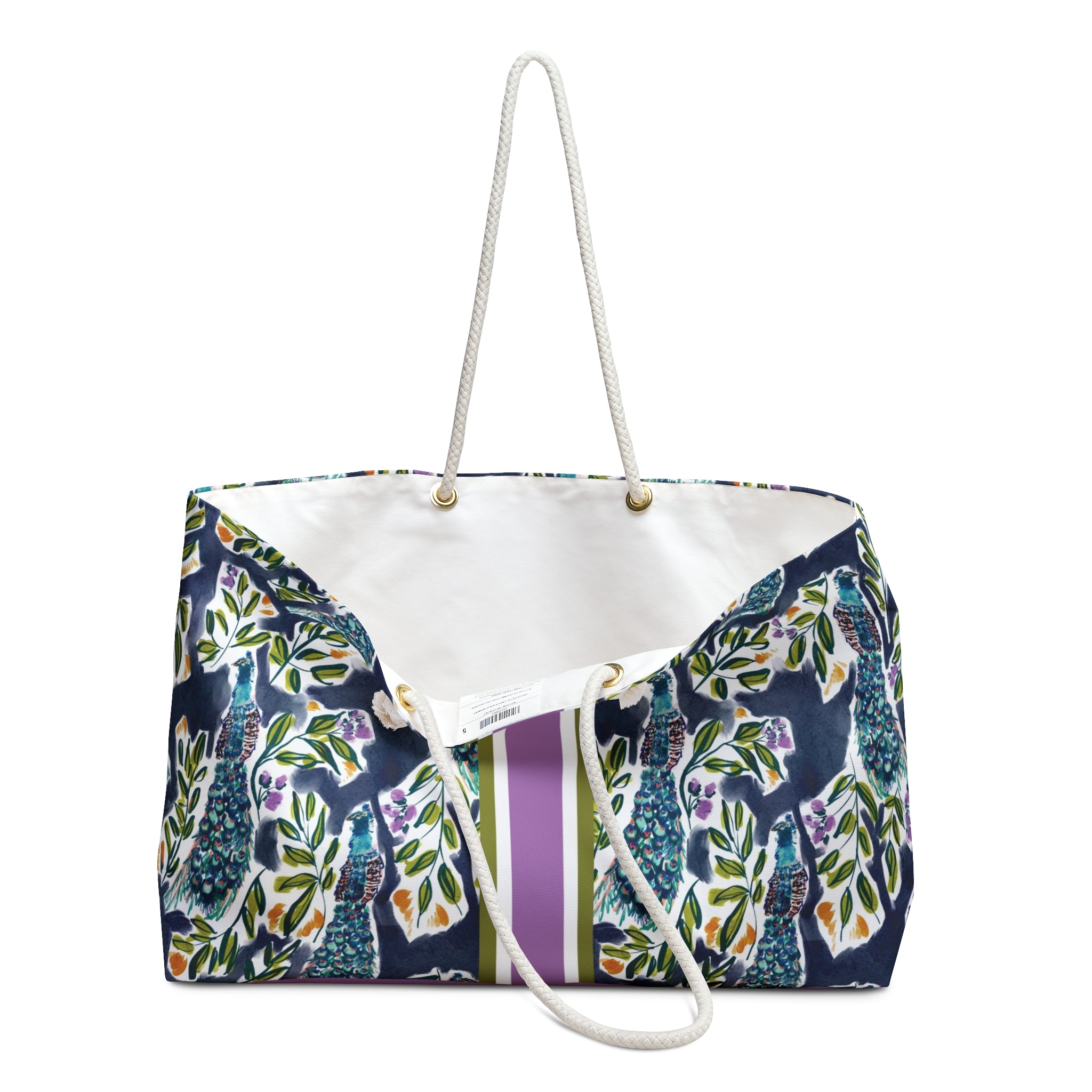 Peacock Striped Monogrammed Mahjong Bag