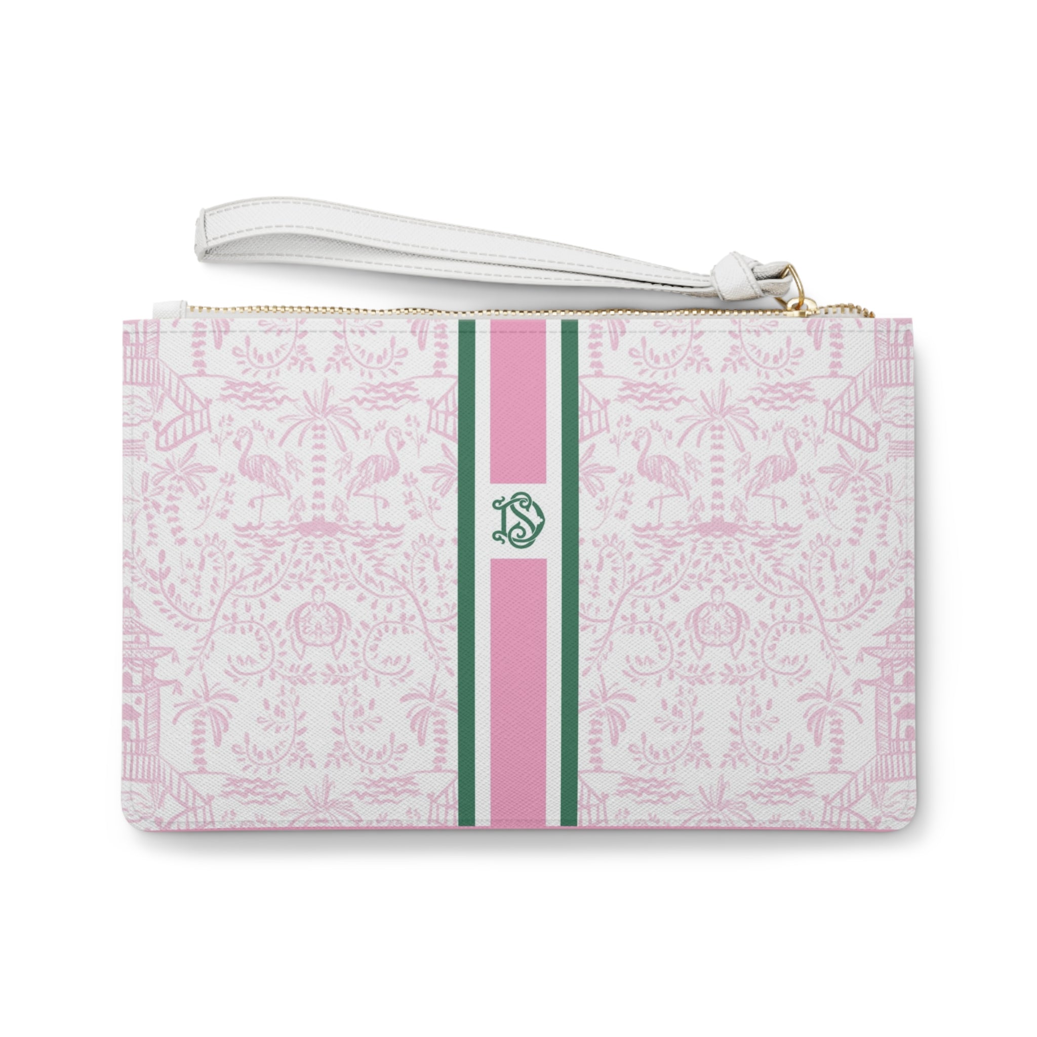Palm Beach Pink Striped Monogrammed Mahjong Card Holder