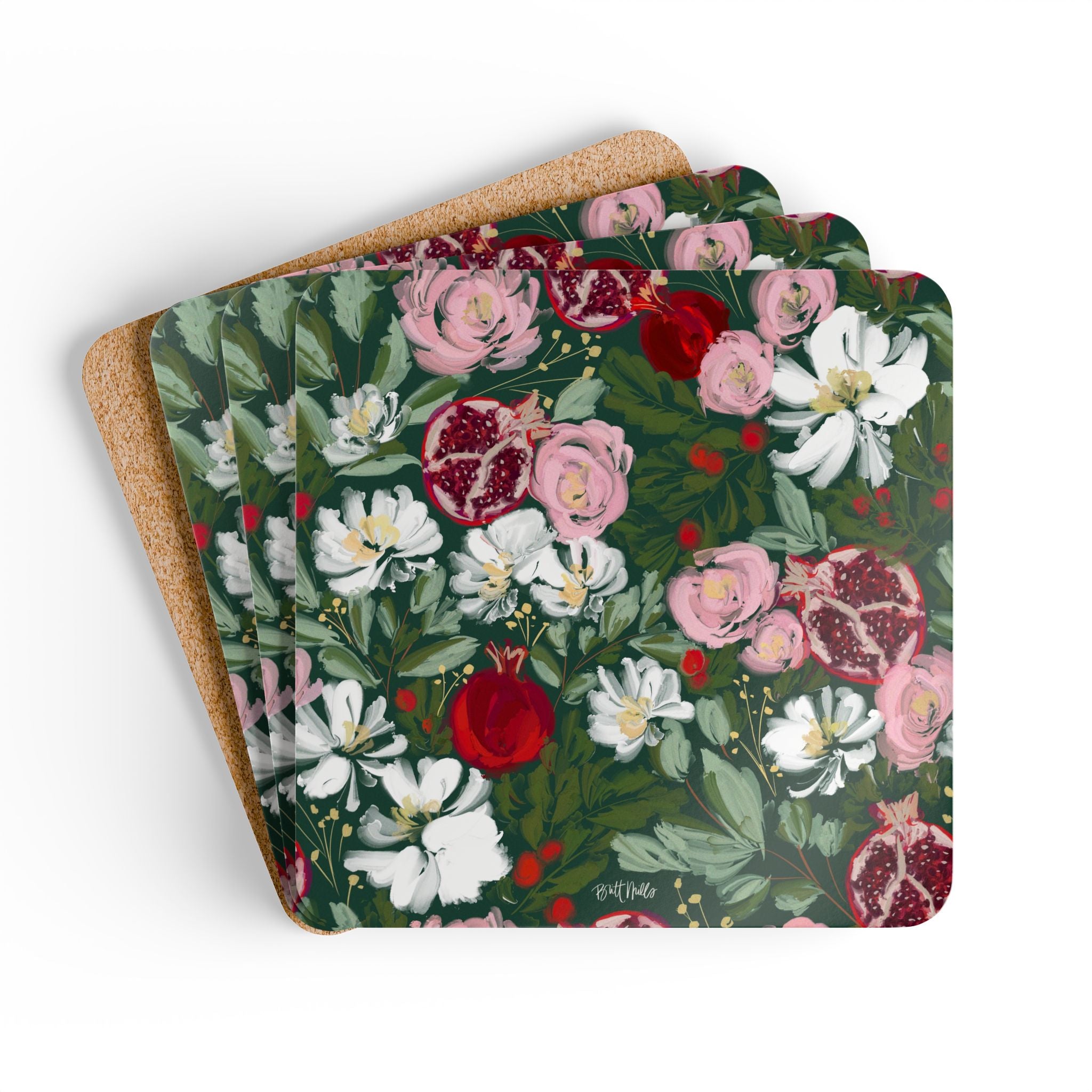 Crimson Harvest Mahjong Mat Art Coaster Set (Set of 4)