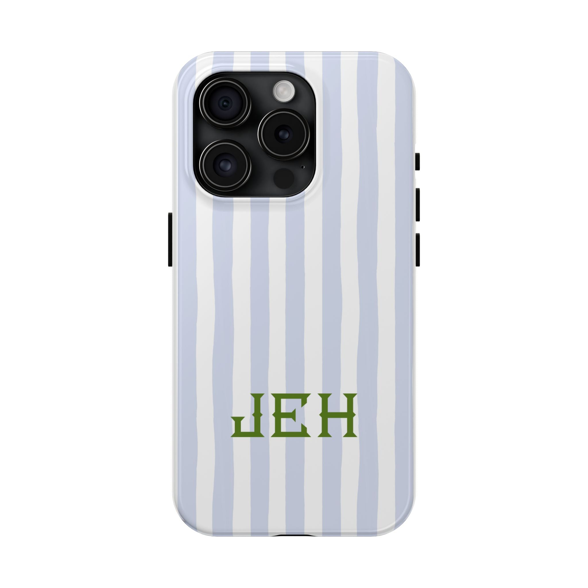 Seaside Stripes Monogrammed Tough Phone Case
