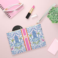 Colorful Chinoiserie Striped Monogrammed Mahjong Card Holder