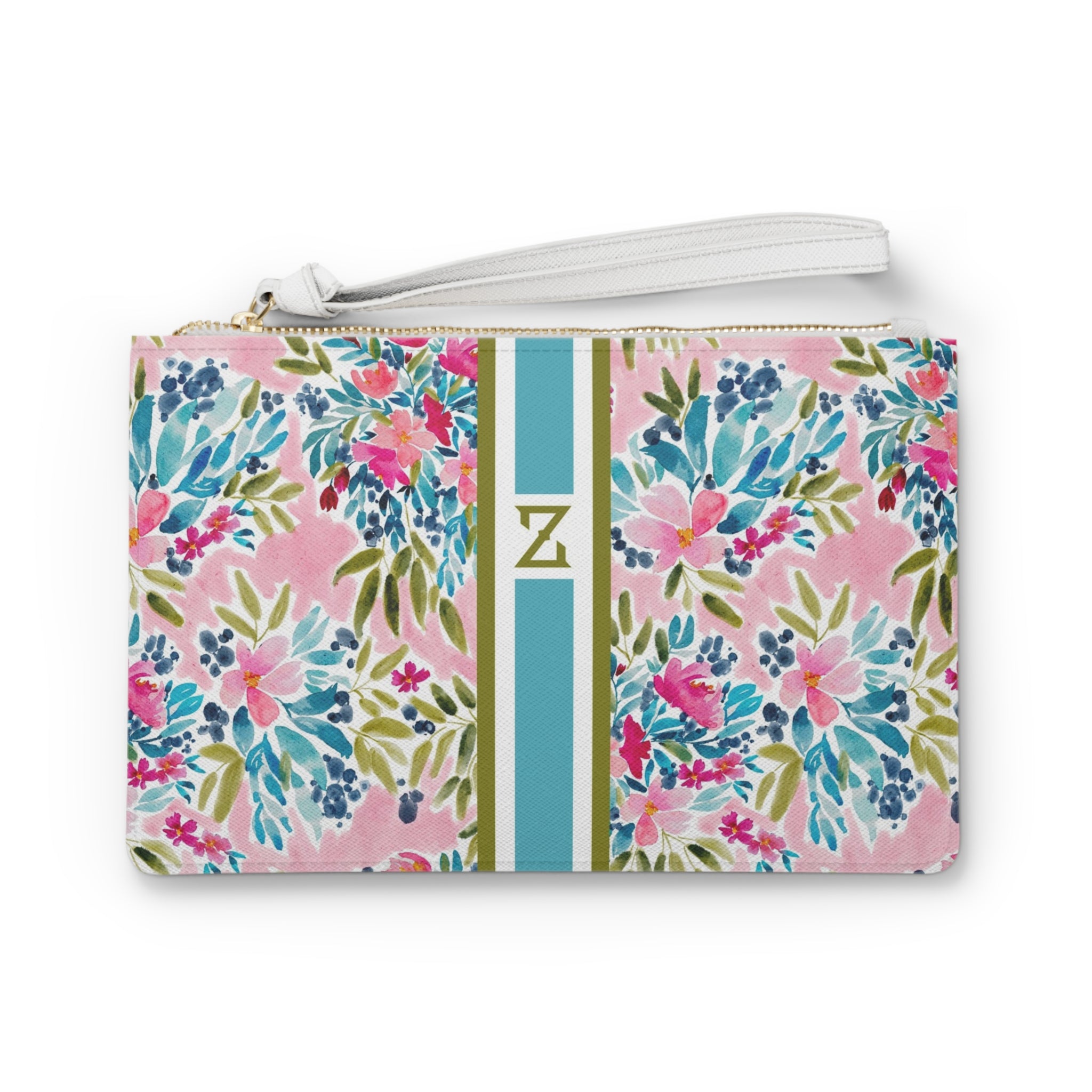 Aria II Striped Monogrammed Mahjong Card Pouch
