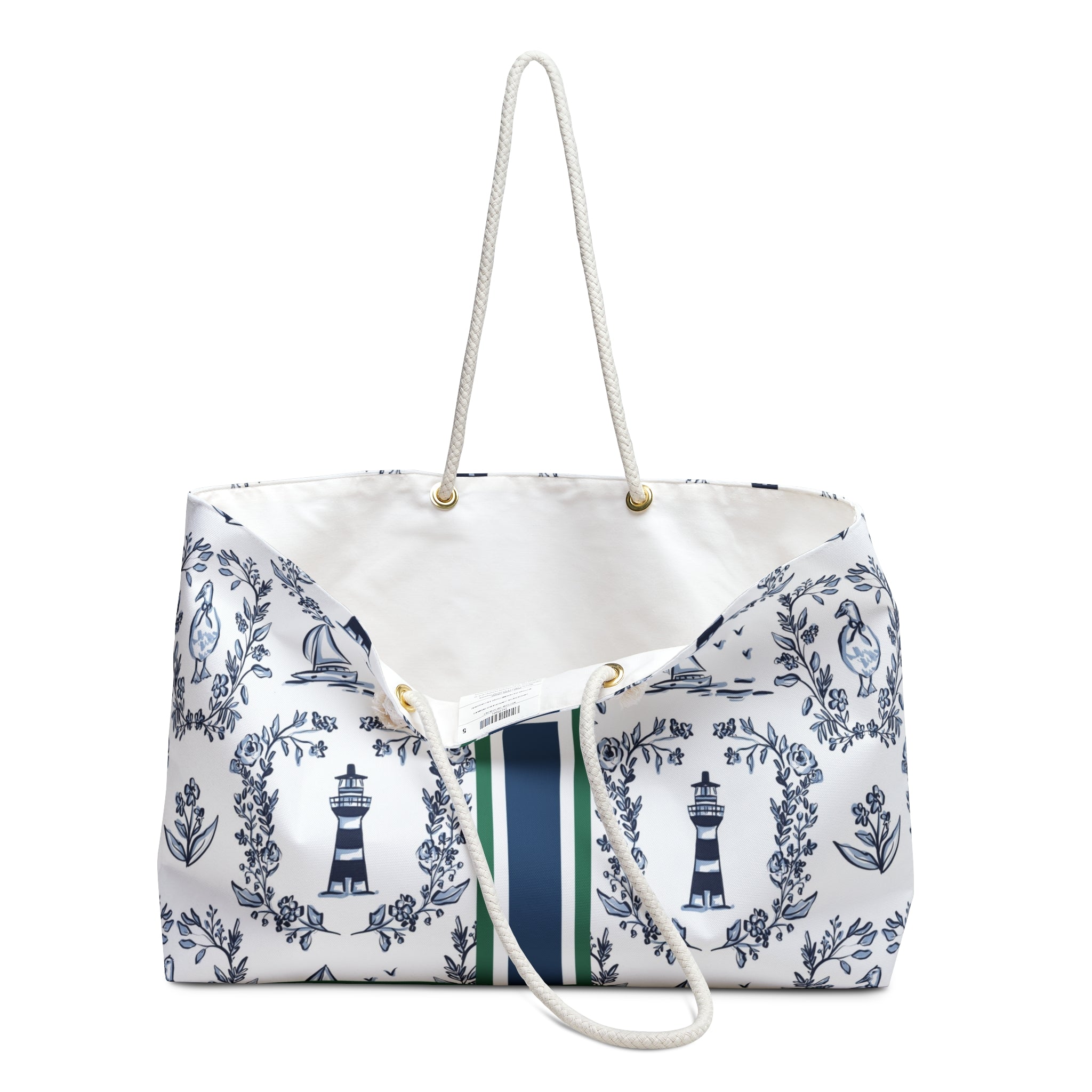 East Coast Summer Striped Monogrammed Mahjong Bag