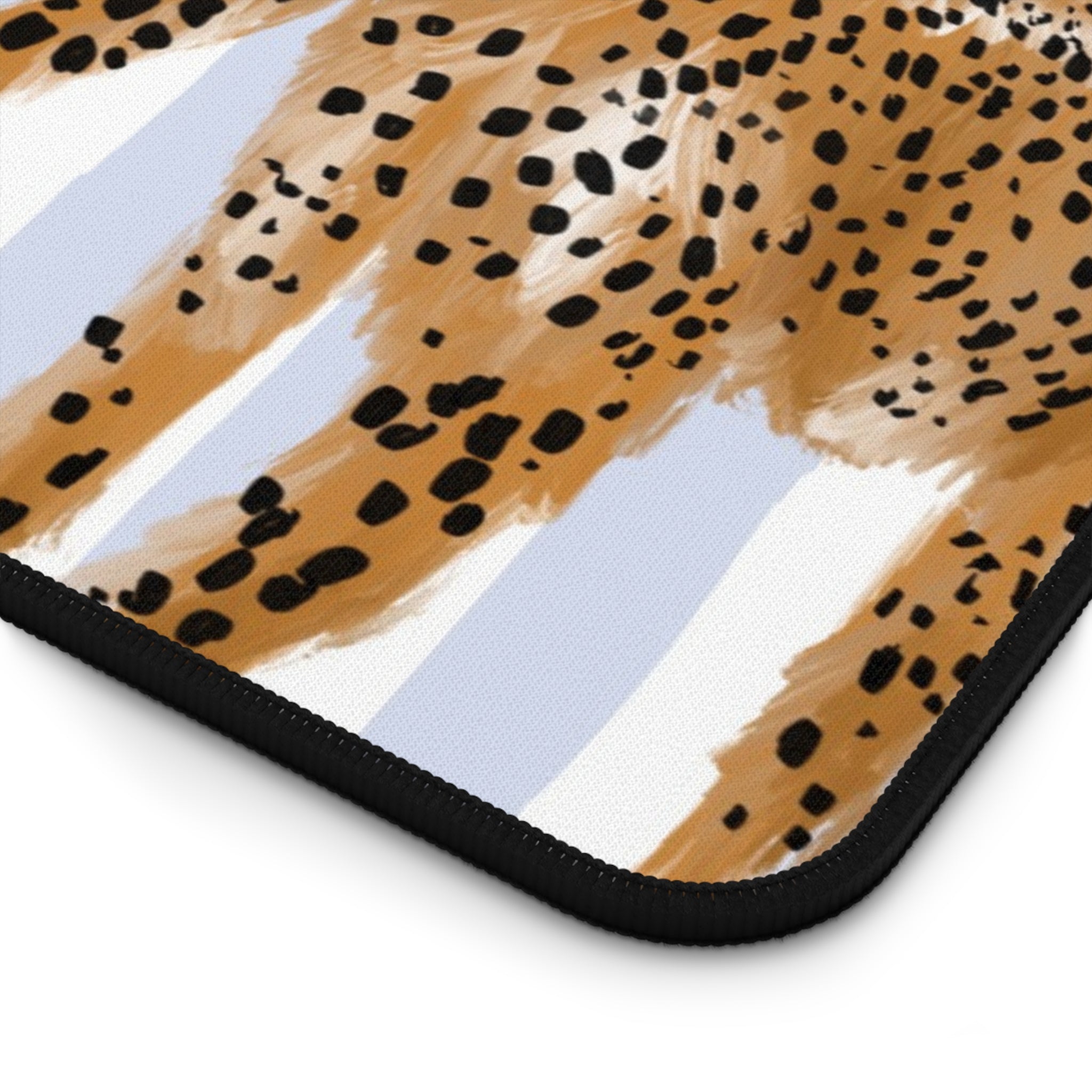 Preppy Cheetah (Blue) Monogrammed Desk Mat