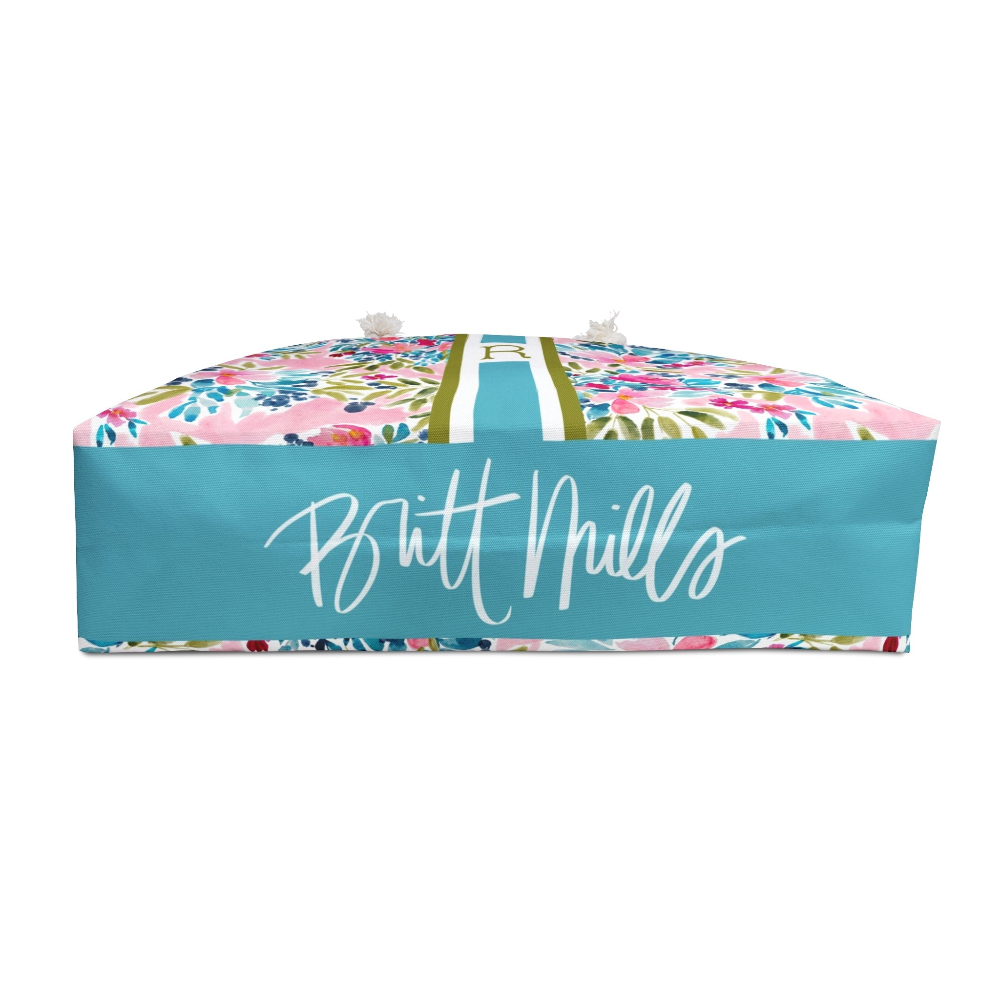 Aria Pink Striped Monogrammed Mahjong Bag Mahjong Bag