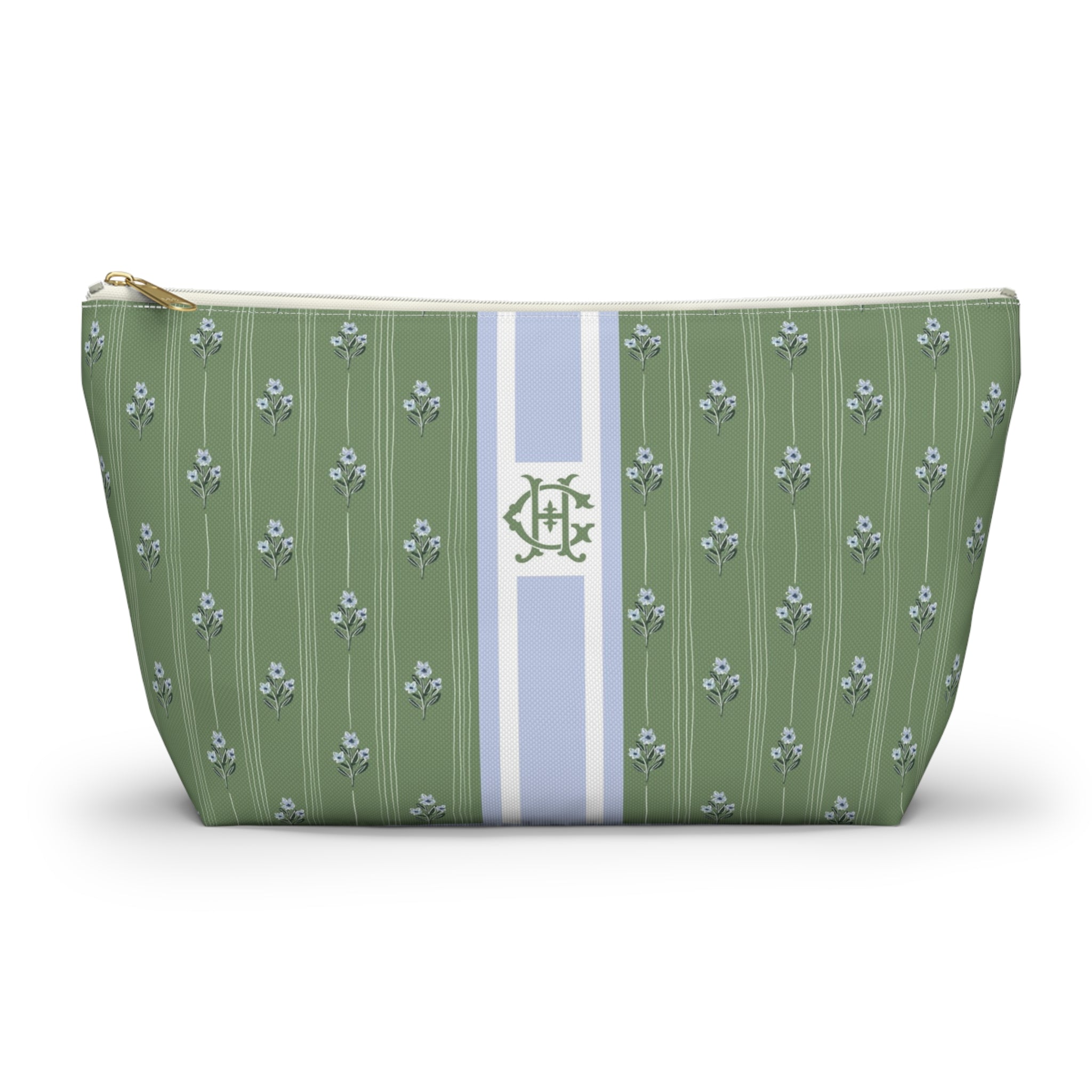 Zera Stripe Monogrammed Pouch