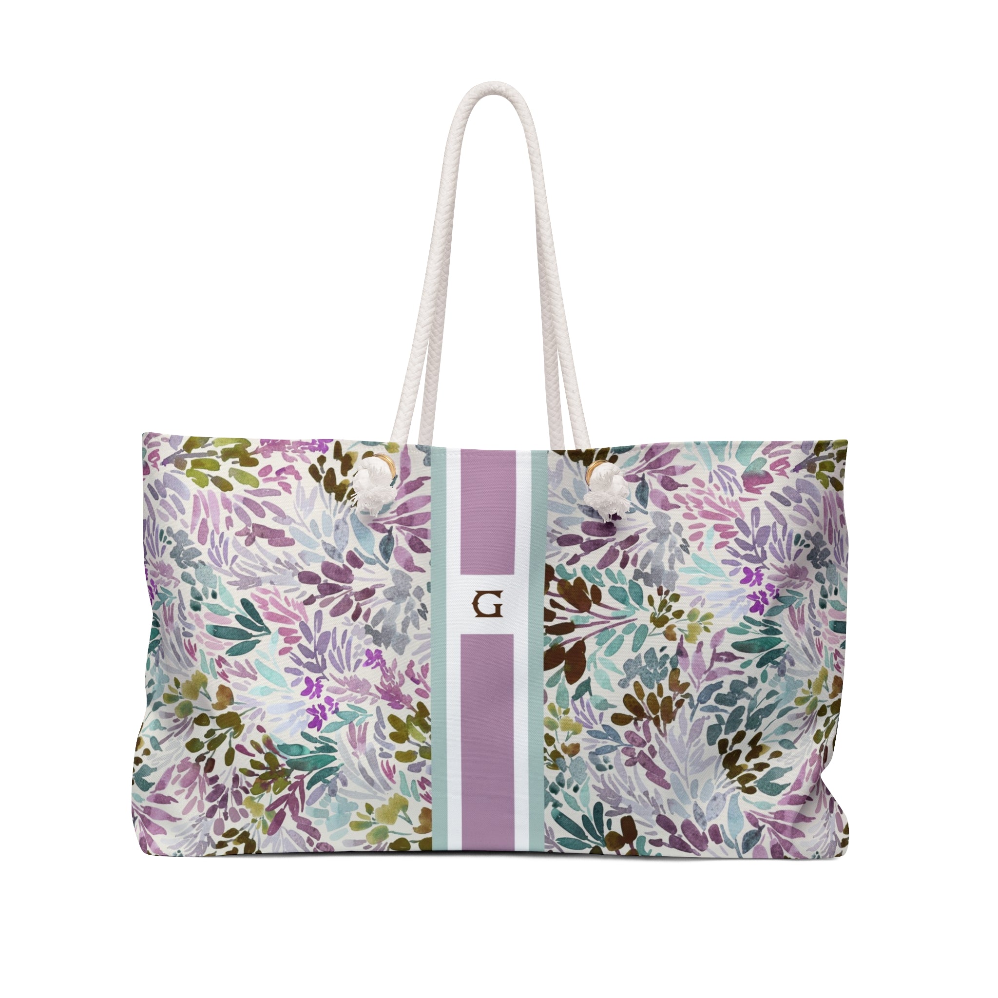 Daphne Striped Monogrammed Mahjong Bag