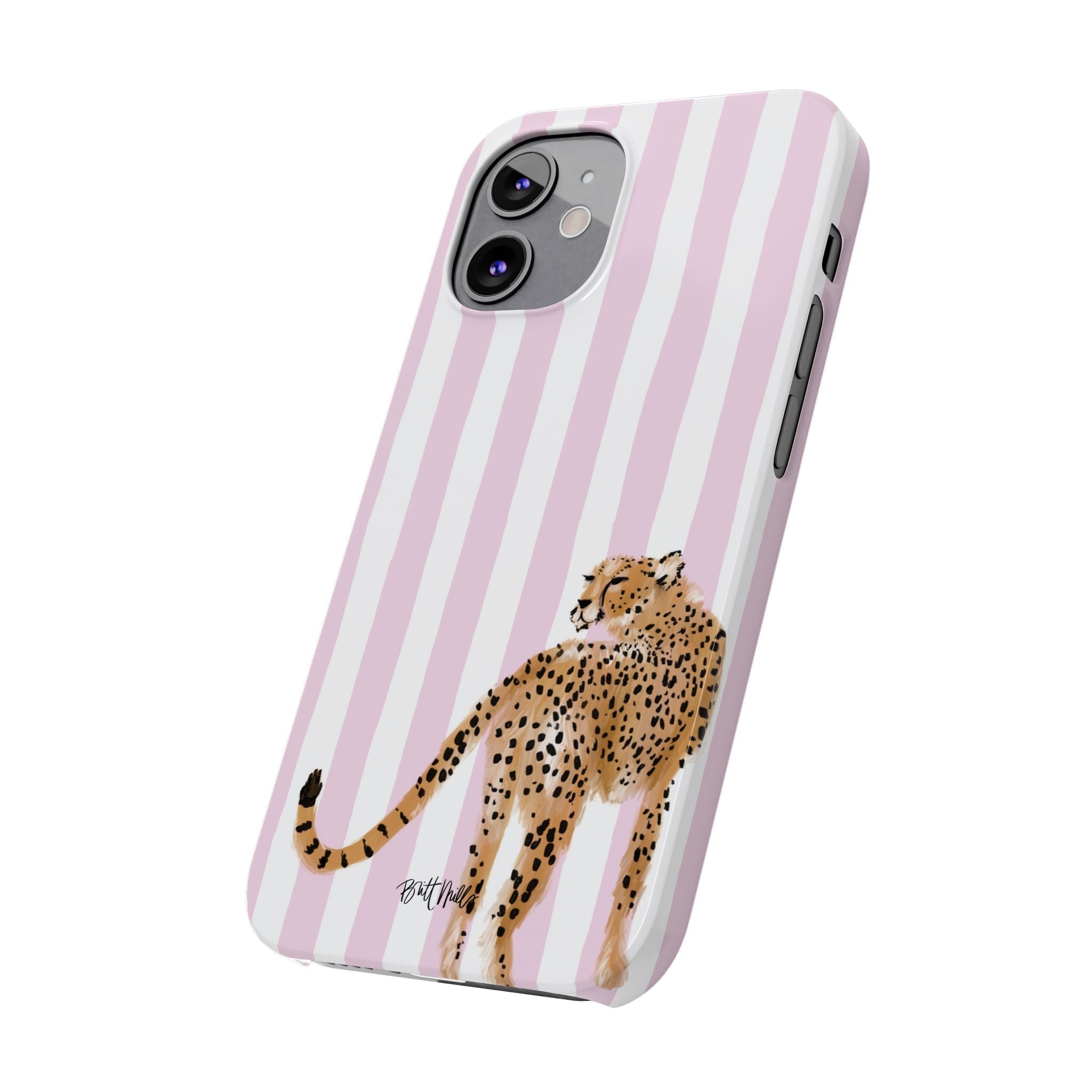 Preppy Cheetah Slim Phone Case