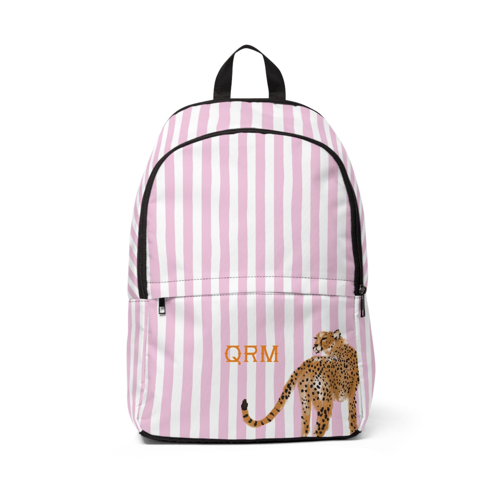 Preppy Cheetah (Pink) Monogrammed Kid's Backpack