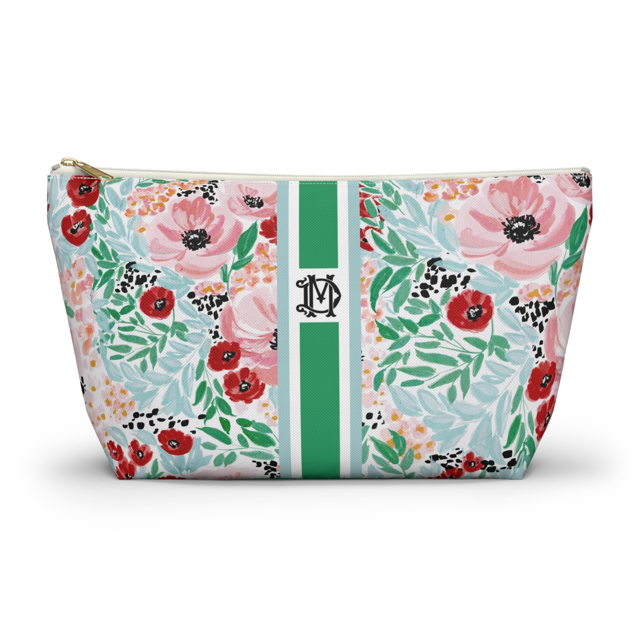 Colette Striped Monogrammed Pouch