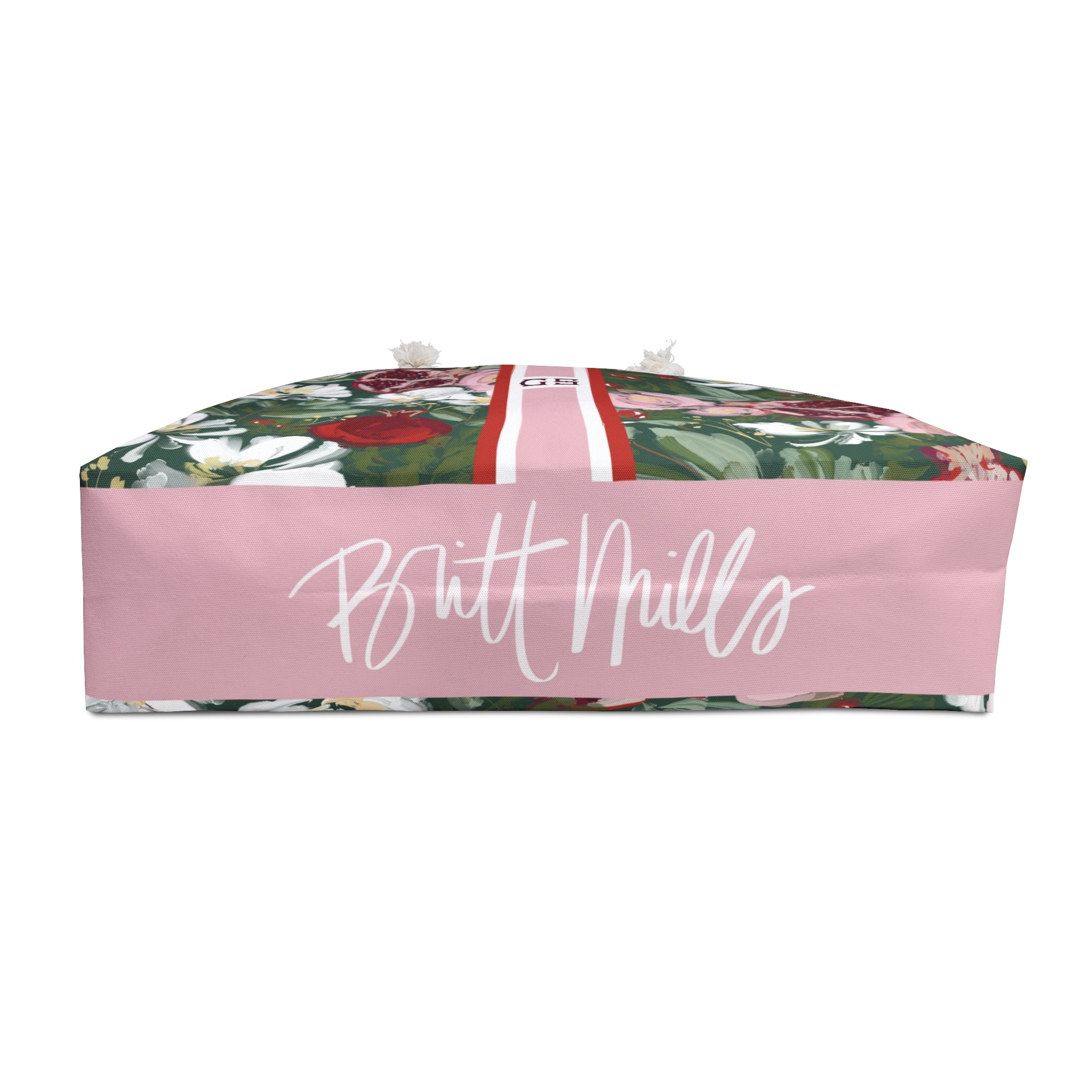 Crimson Harvest Striped Monogrammed Mahjong Bag