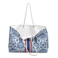 Palm Beach II Striped Monogrammed Mahjong Bag