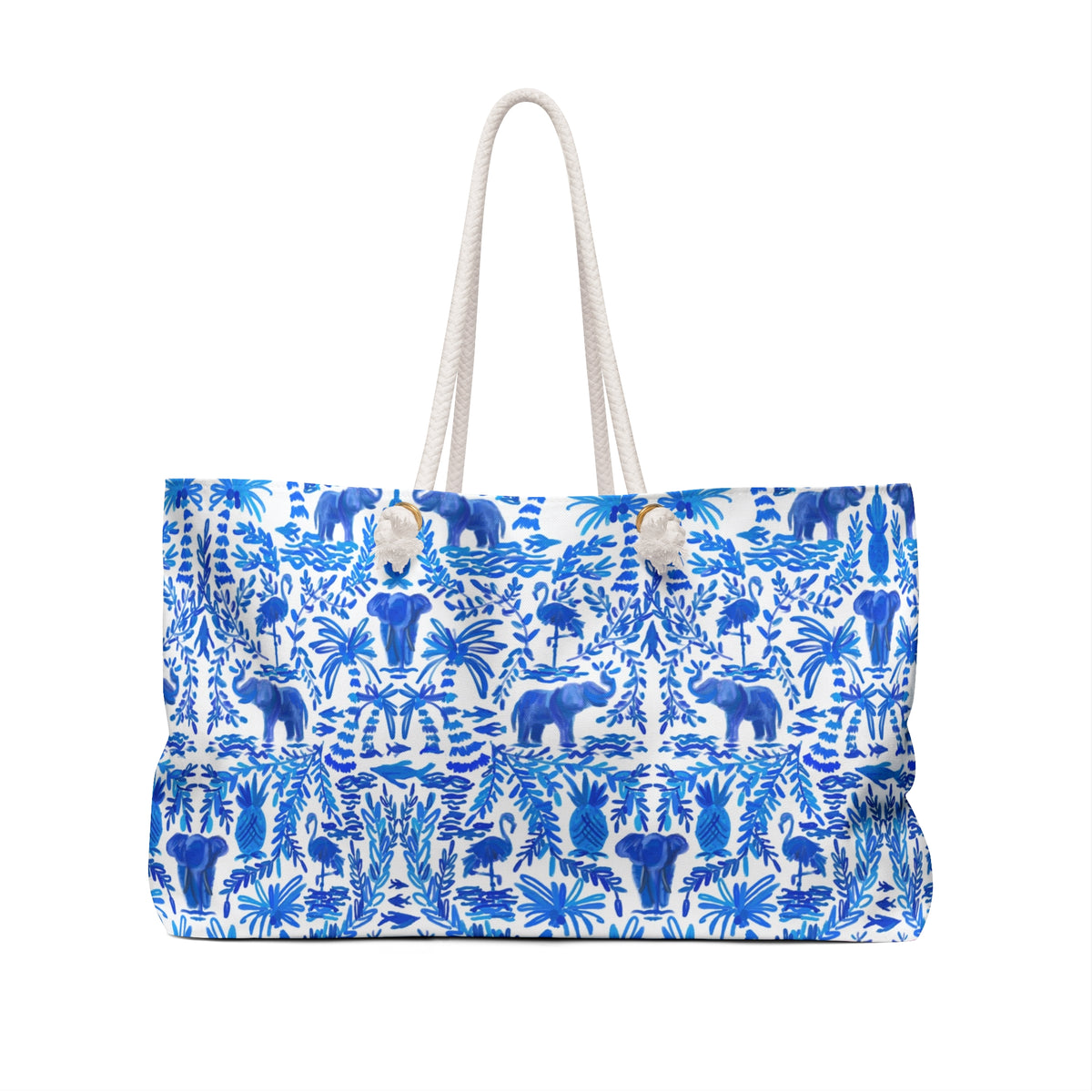 Elephant Fun Striped Monogrammed Mahjong Bag