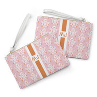 Evangeline (Pink) Striped Monogrammed Mahjong Card Pouch