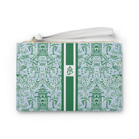 Chinoiserie Palms Striped Monogrammed Mahjong Card Holder