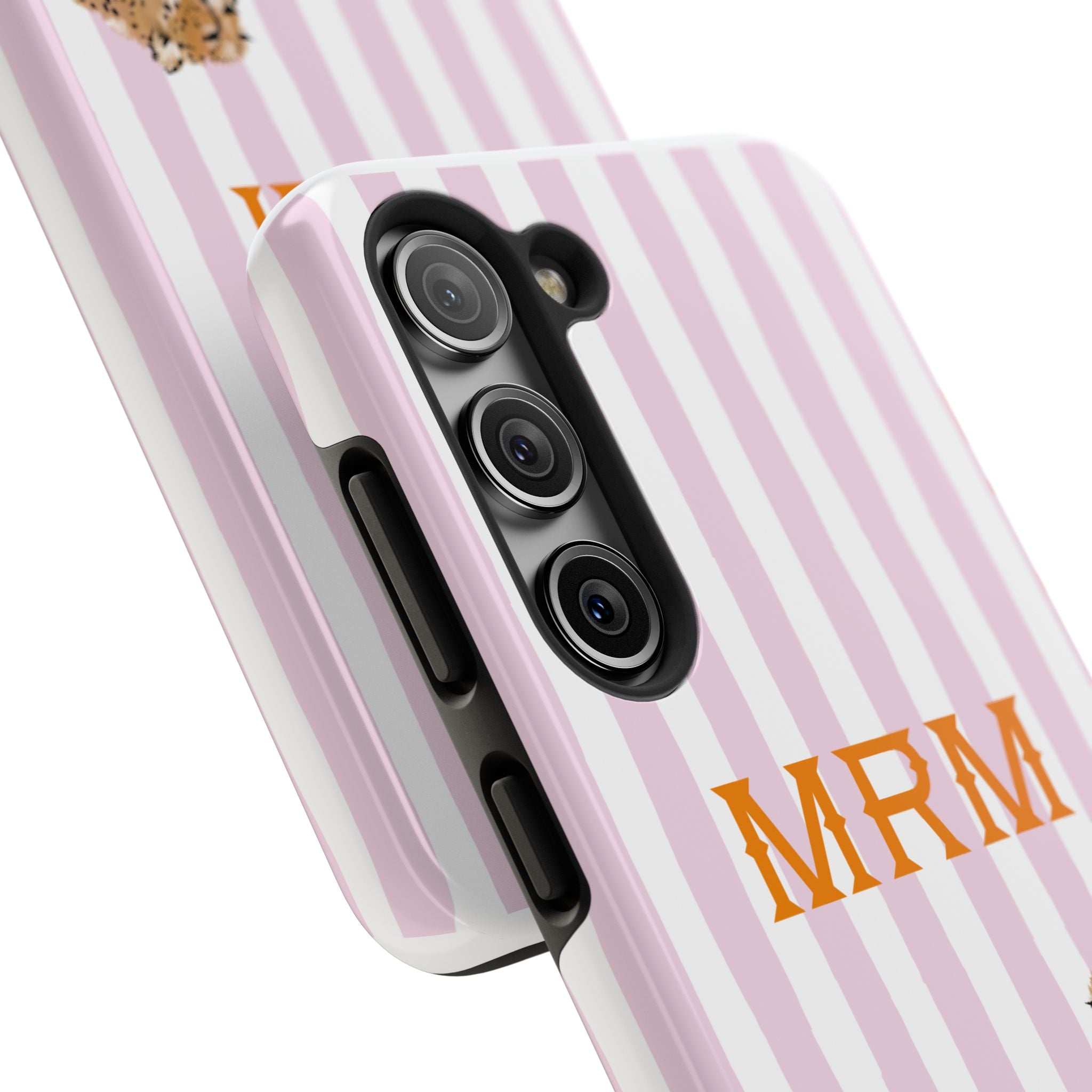 Preppy Cheetah (Pink) Monogrammed Tough Phone Case