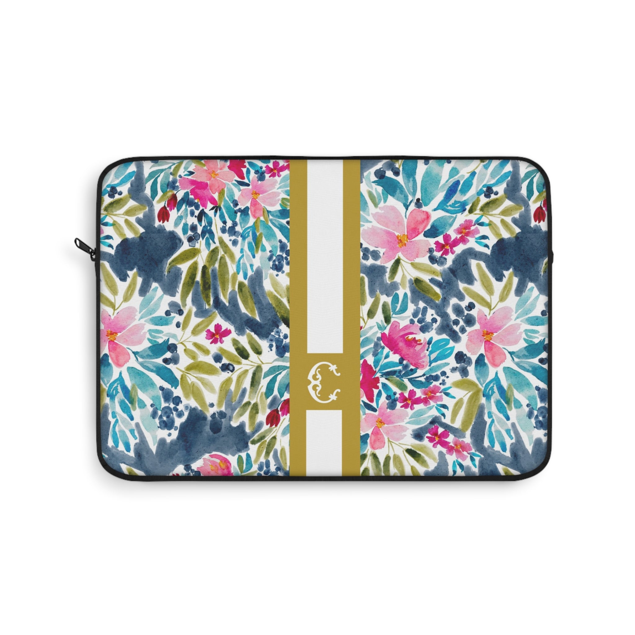 Aria Striped Monogrammed Laptop Sleeve