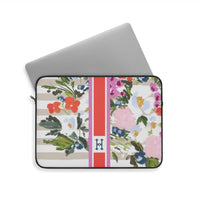 Veranda Striped Monogrammed Laptop Sleeve