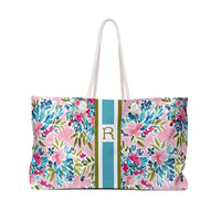 Aria Pink Striped Monogrammed Mahjong Bag Mahjong Bag