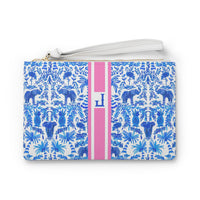 Elephant Fun Striped Monogrammed Mahjong Card Pouch