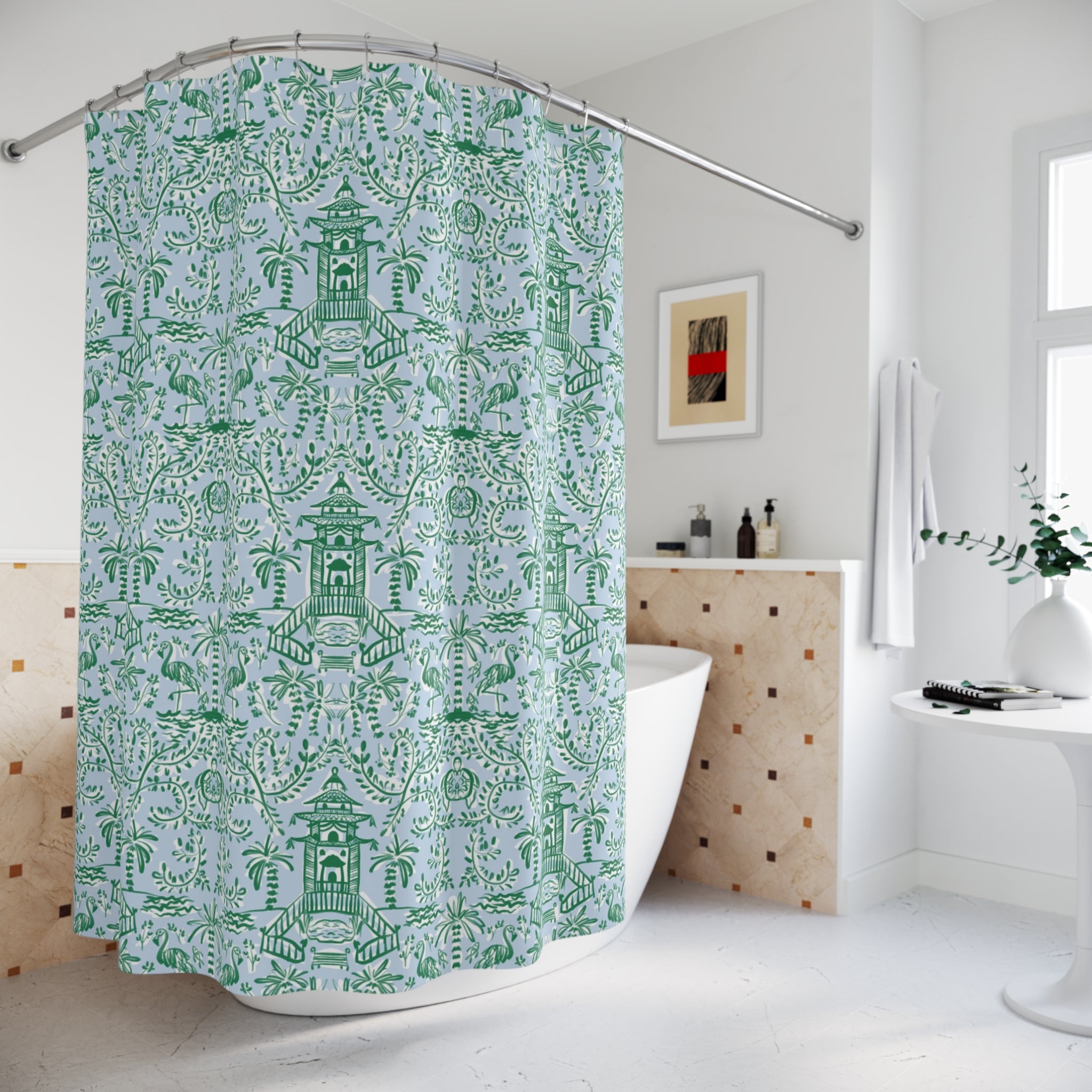 Chinoiserie Palms Shower Curtain