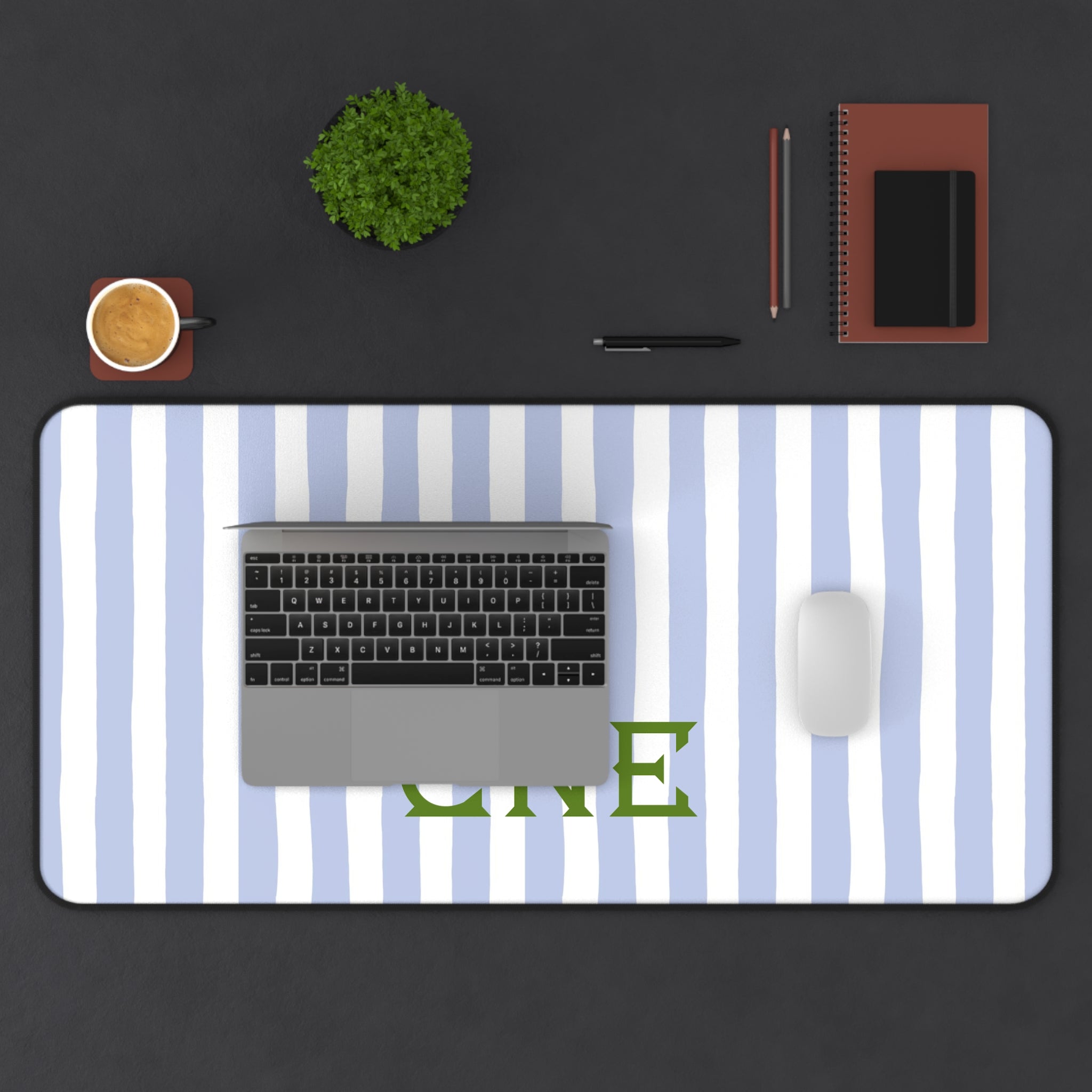 Seaside Stripes Monogrammed Desk Mat