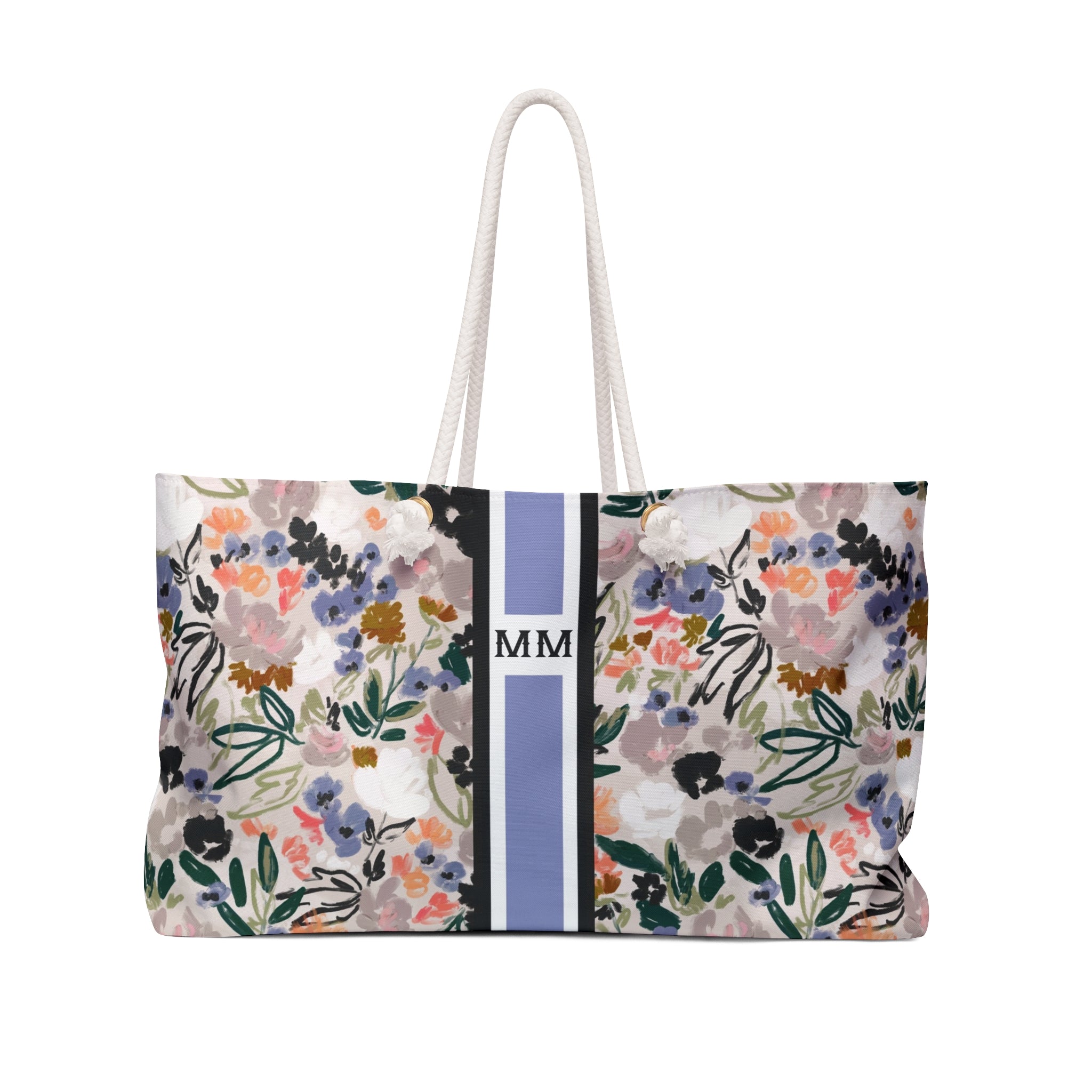 Quinn Striped Monogrammed Mahjong Bag