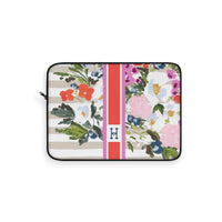 Veranda Striped Monogrammed Laptop Sleeve