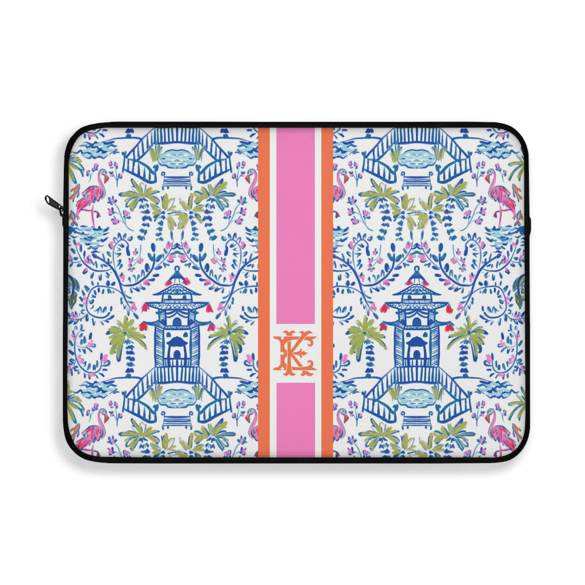 Colorful Chinoiserie Monogrammed Laptop Sleeve